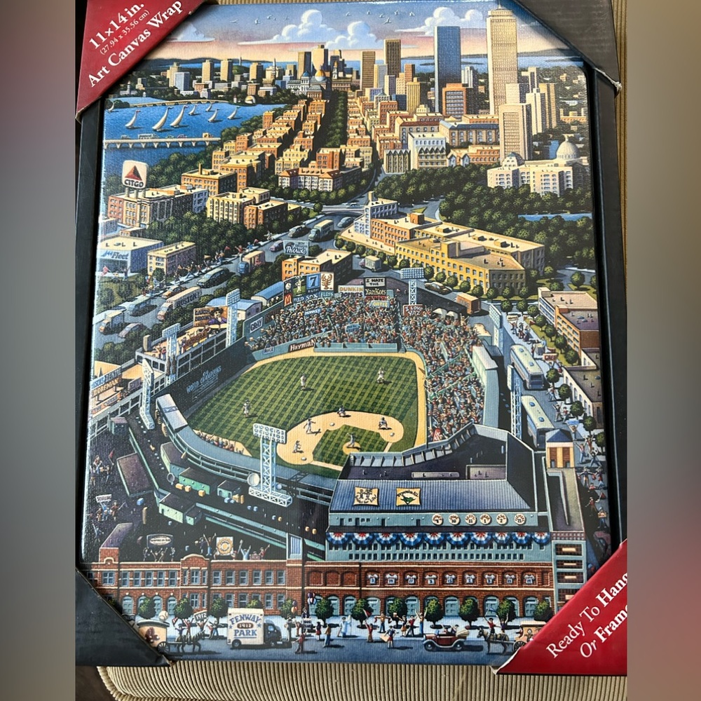 Fenway Park , Baseball Stadium, Eric Dowdle Folk Art , wrapped canvas